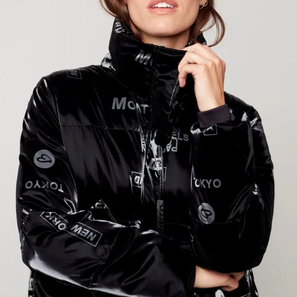Charlie B Printed Puffer Jacket, Large, Was $200